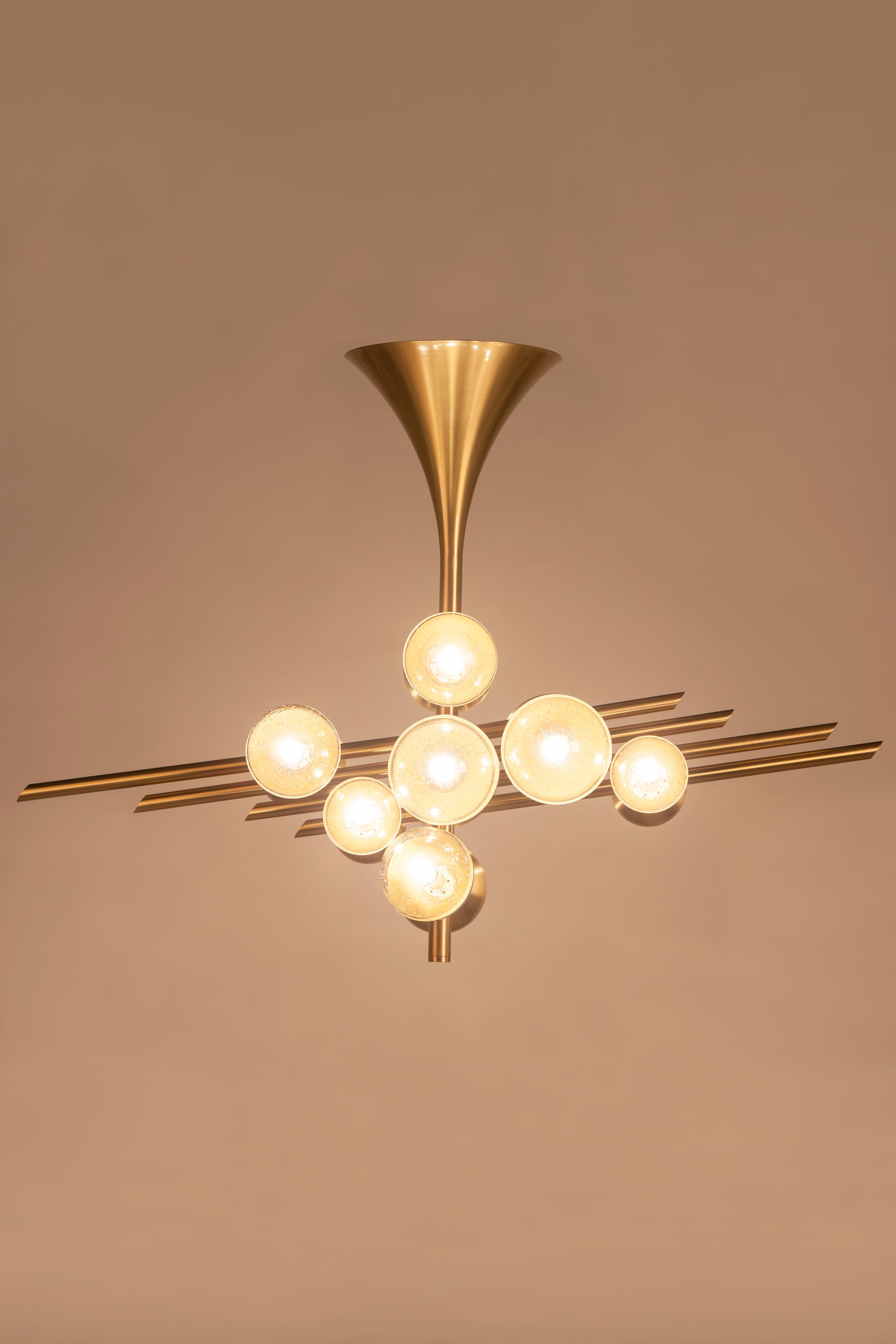 Flute Suspension lamp, Modern Collection, Handcrafted in Portugal - Europe by Greenapple.

The Flute ard deco chandelier is a statement lighting piece that brings harmony to any space, requiring no musical sheet for one to appreciate its design.