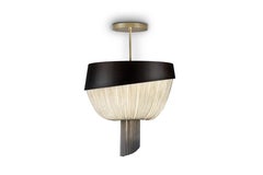 Modern Forever Chandelier, Oak, Aluminium Chain, Handmade Portugal by Greenapple