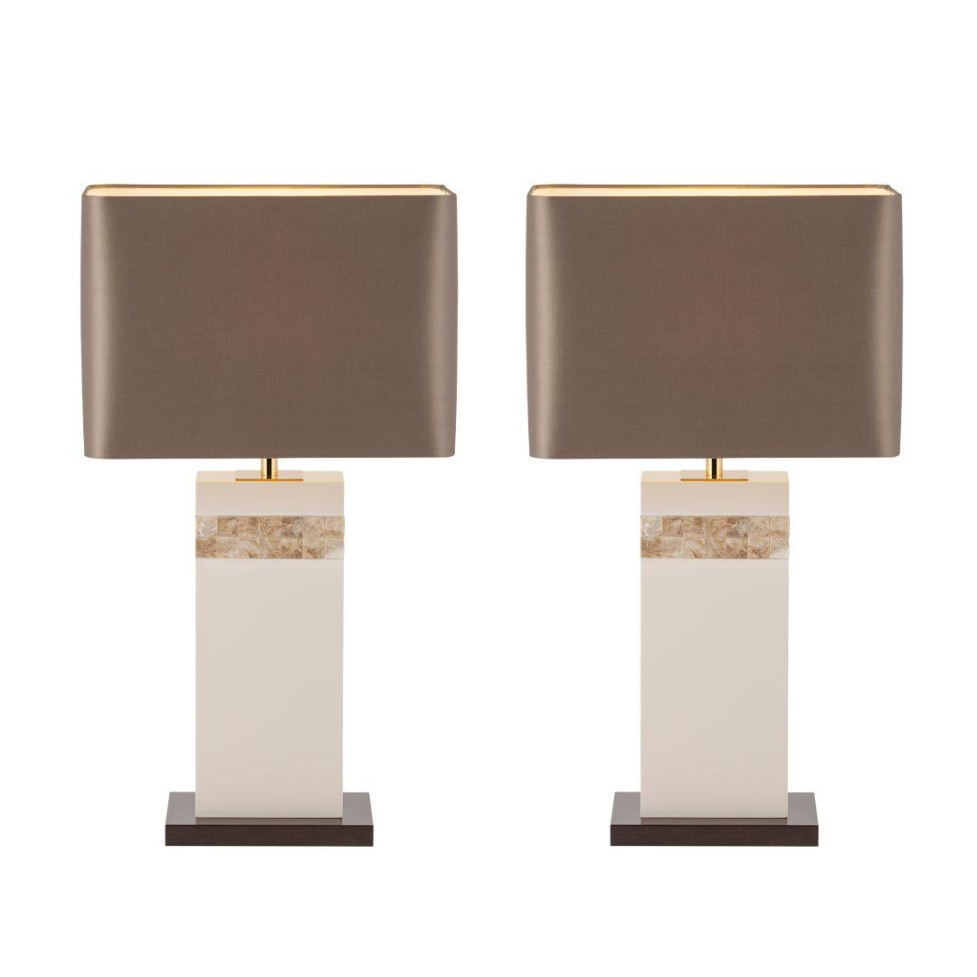 Set of 2 Oceanus Table Lamps Bronze Shade Handmade in Portugal by Greenapple en vente