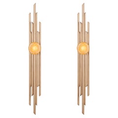 Greenapple Wall Lamp, Set/2 Mira Wall Lamps, Golden, Handmade in Portugal