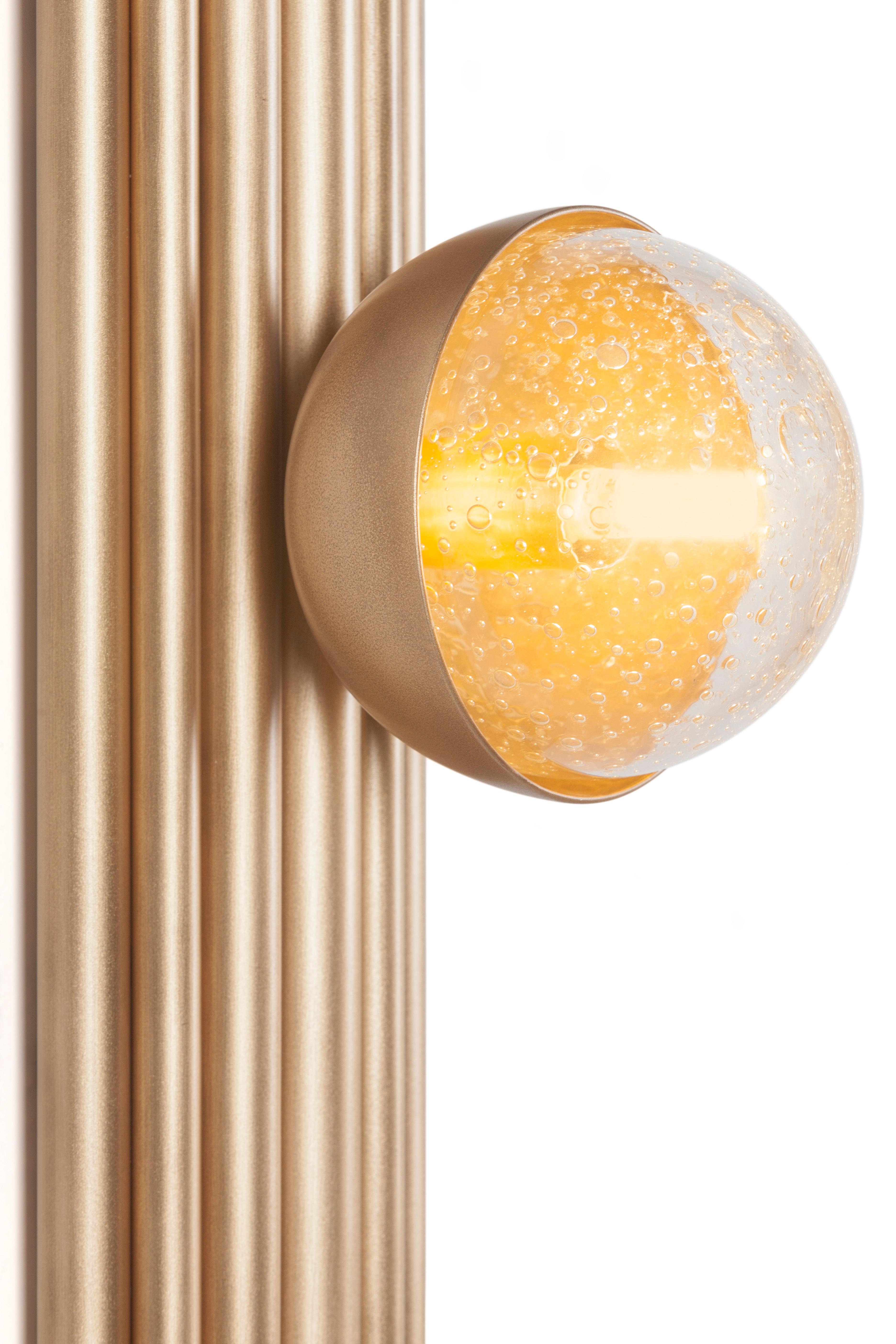 Grüne Ananas-Wandleuchte, Set/2 Mira-Wandlampen, Gold, handgefertigt in Portugal (Moderne) im Angebot