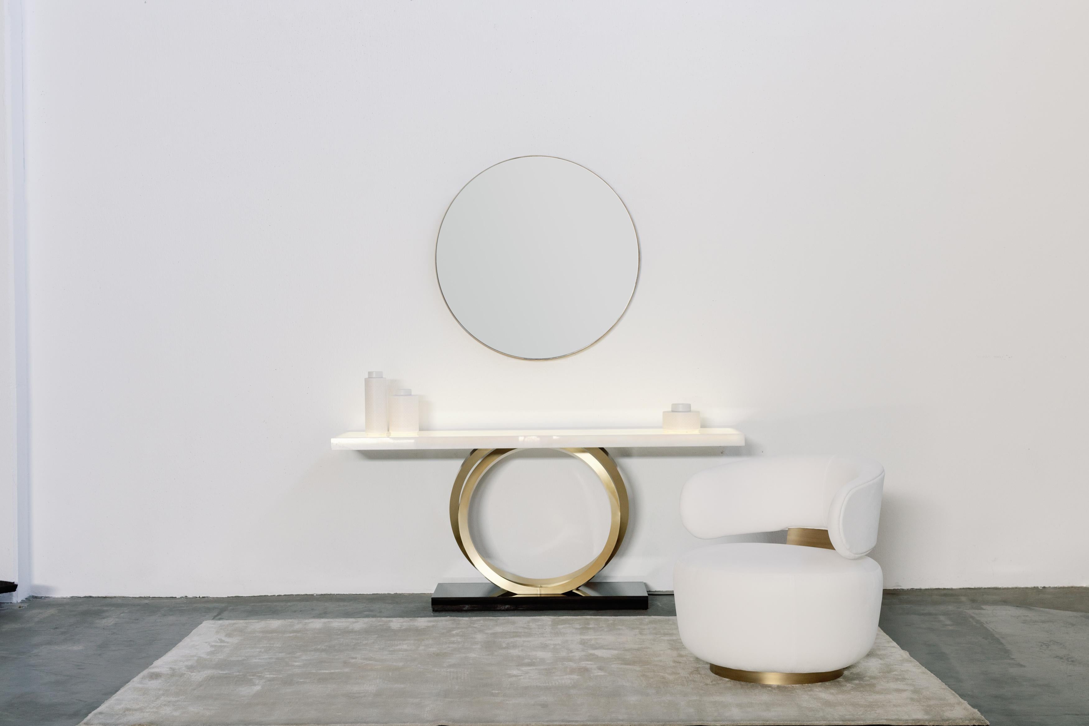 The Moderns Modernity Miroir mural Avelar Laiton noir Fait main par Greenapple en vente 2