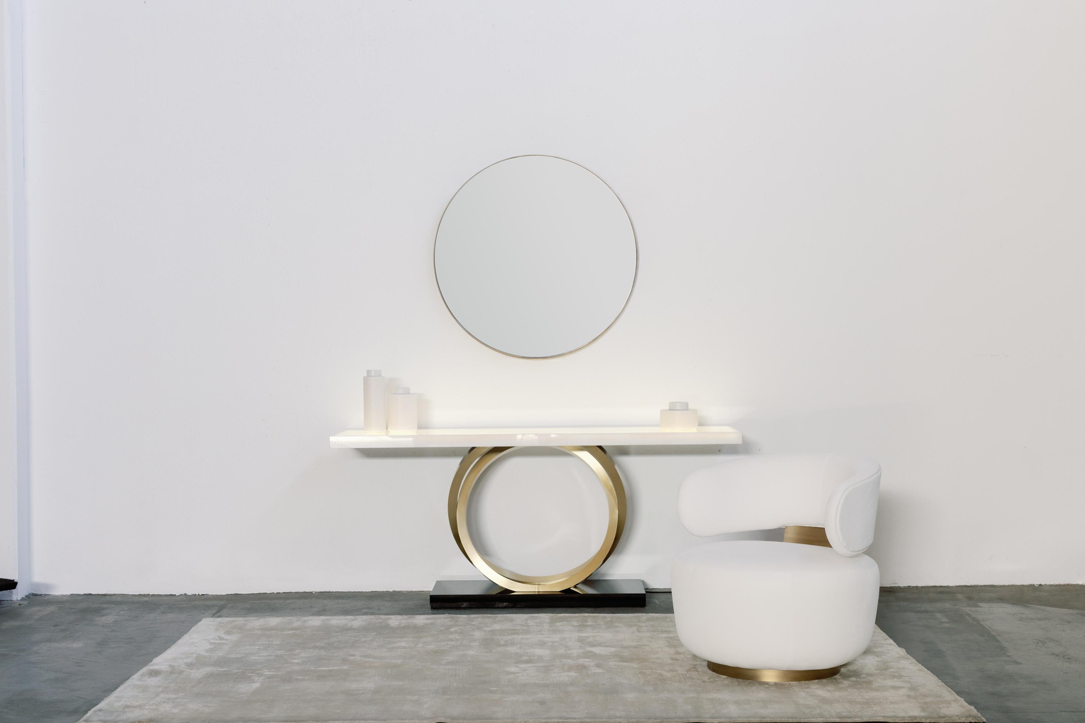 The Moderns Avelar Wall Mirror Black Brass Handmade in Portugal by Greenapple en vente 1