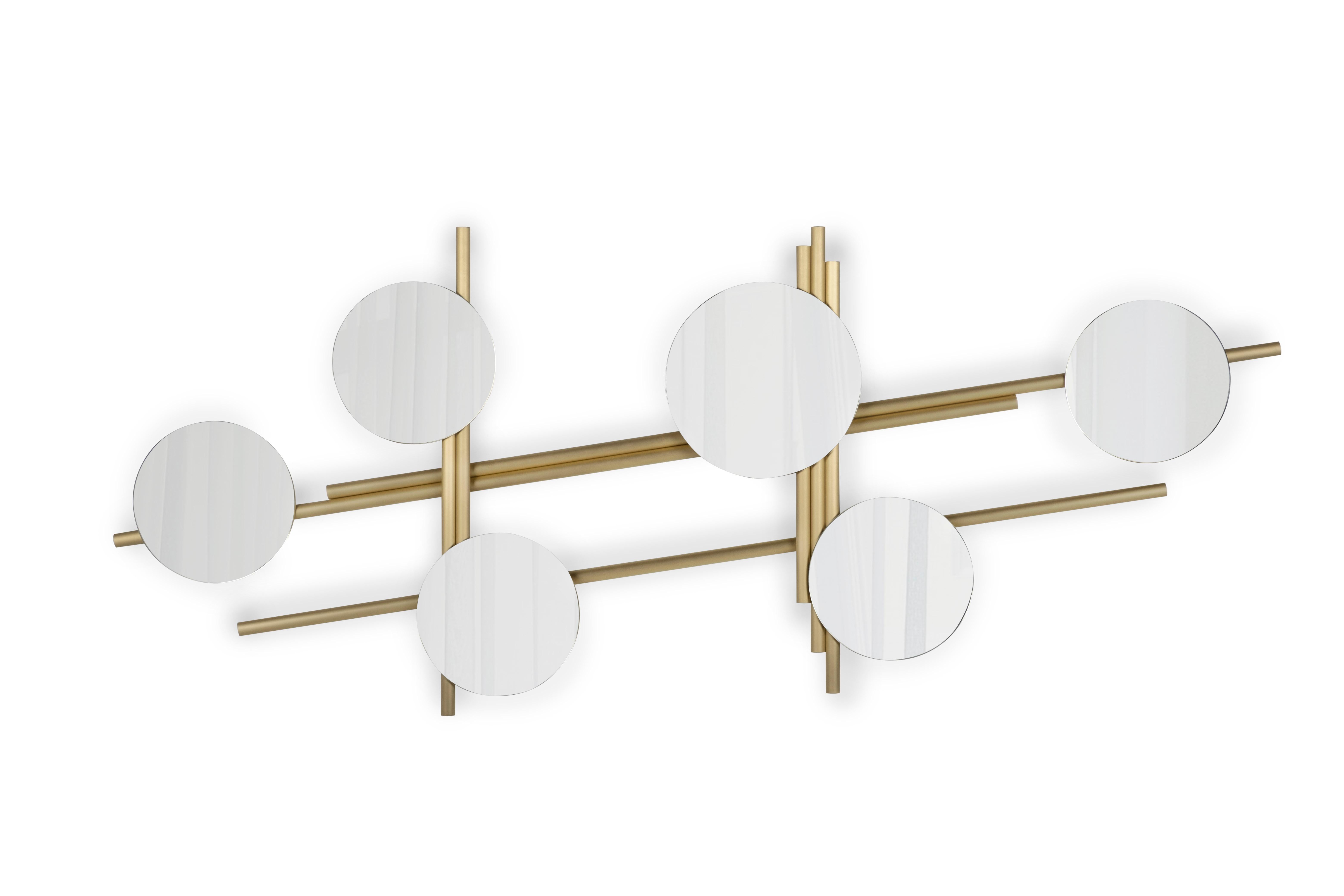 Flute Wall Mirror, Modern Collection, Handcrafted in Portugal - Europe by GF Modern.

The Flute wall mirror is a statement piece that brings harmony to any space, requiring no musical sheet for one to appreciate its design. Crafted in brushed brass,