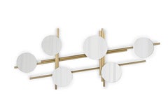 Miroir mural Art Déco Flute, laiton brossé, fabriqué à la main au Portugal par Greenapple