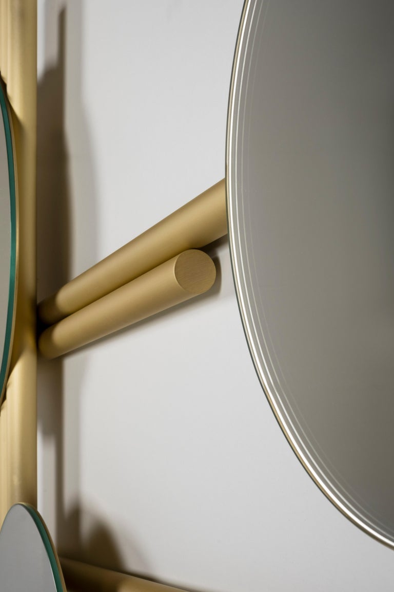 Modern Greenapple Wall Mirror, Flute Wall Mirror, Handmade in Portugal For Sale