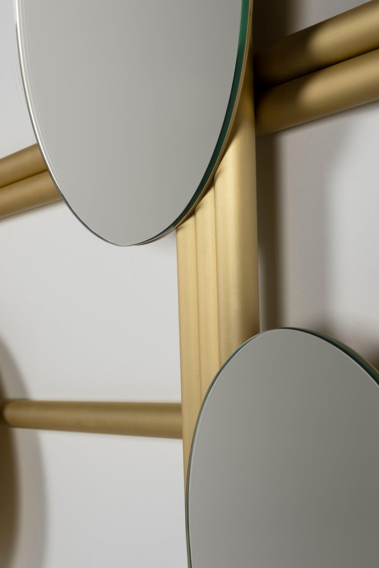 Portuguese Greenapple Wall Mirror, Flute Wall Mirror, Handmade in Portugal For Sale