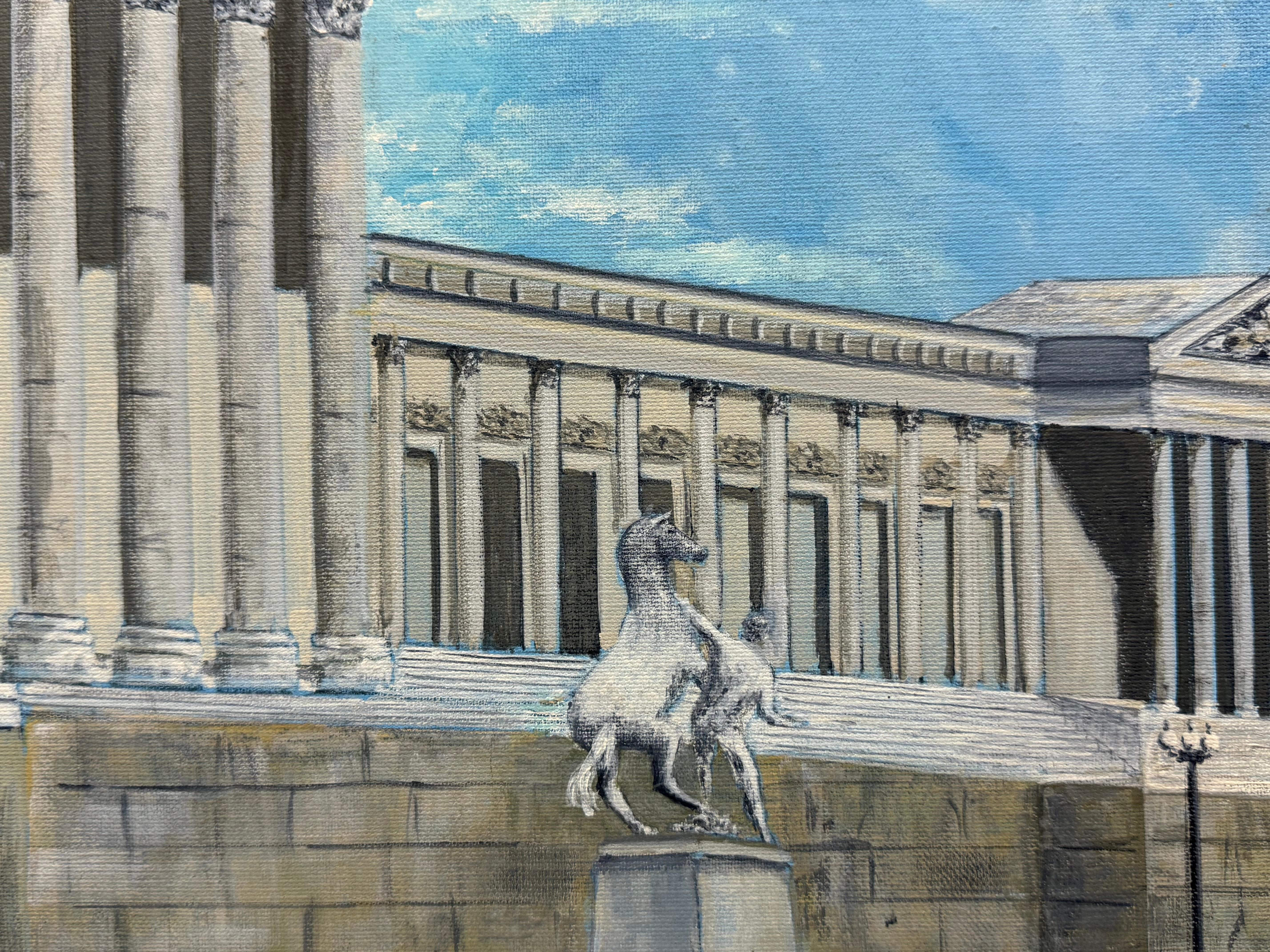 Pair of Berlin & Vienna Landmarks Oil Paintings, 1988 For Sale 6