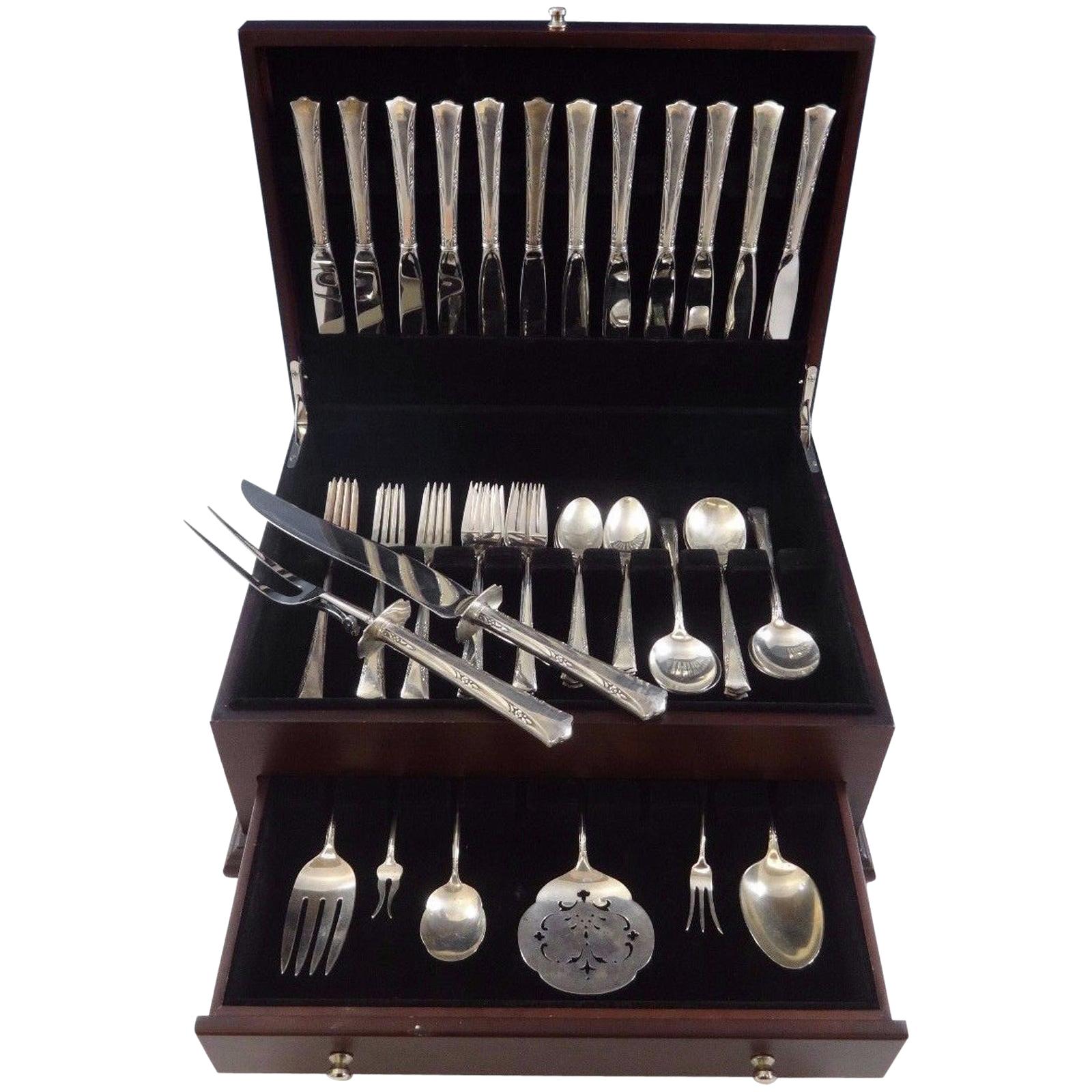 Greenbrier by Gorham Sterling Silver Flatware Set for 12 Service 68 Pieces