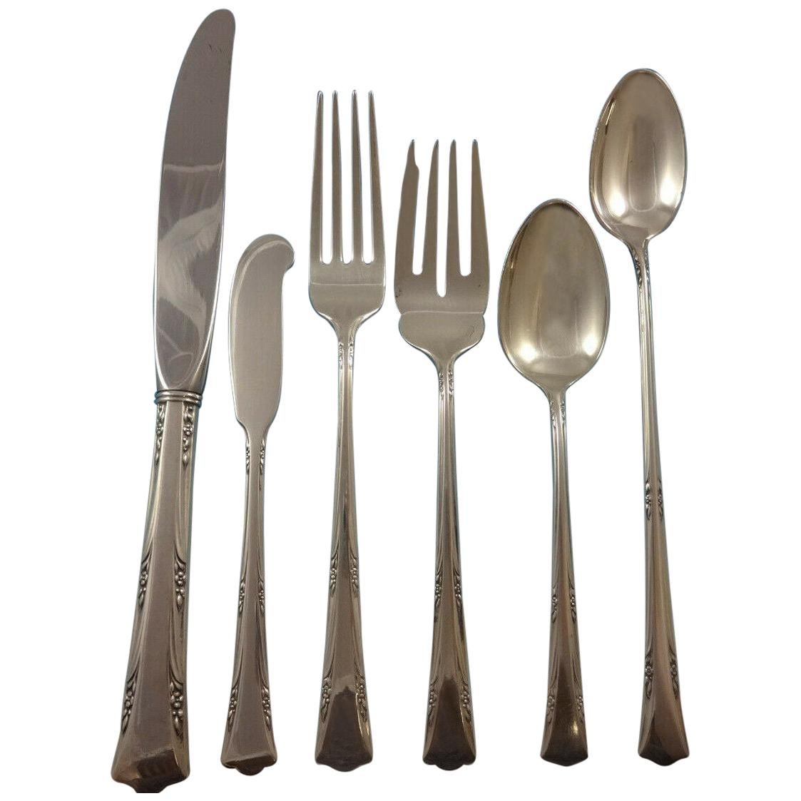 Greenbrier by Gorham Sterling Silver Flatware Set for 12 Service 81 Pieces