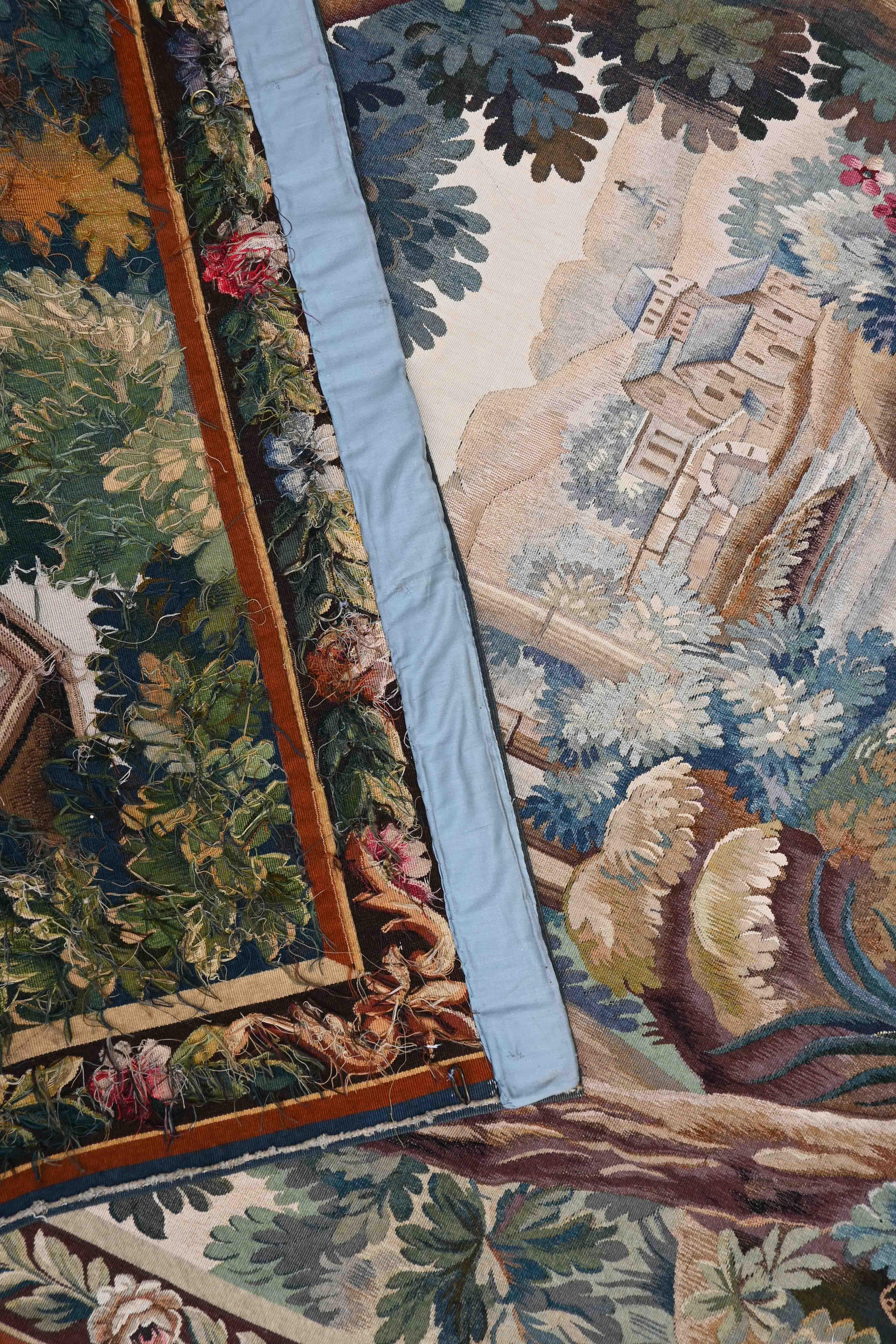 Arazzo francese Greenery Aubusson Manufactory 19° secolo - 142lx197h - N 1530 In condizioni ottime in vendita a Paris, FR