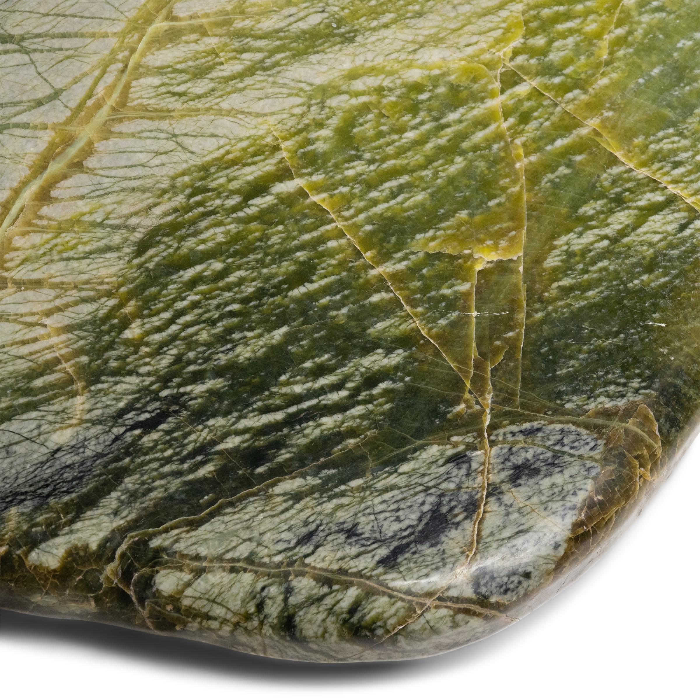 Chinese Greenery Meditation Serving Stone Slab