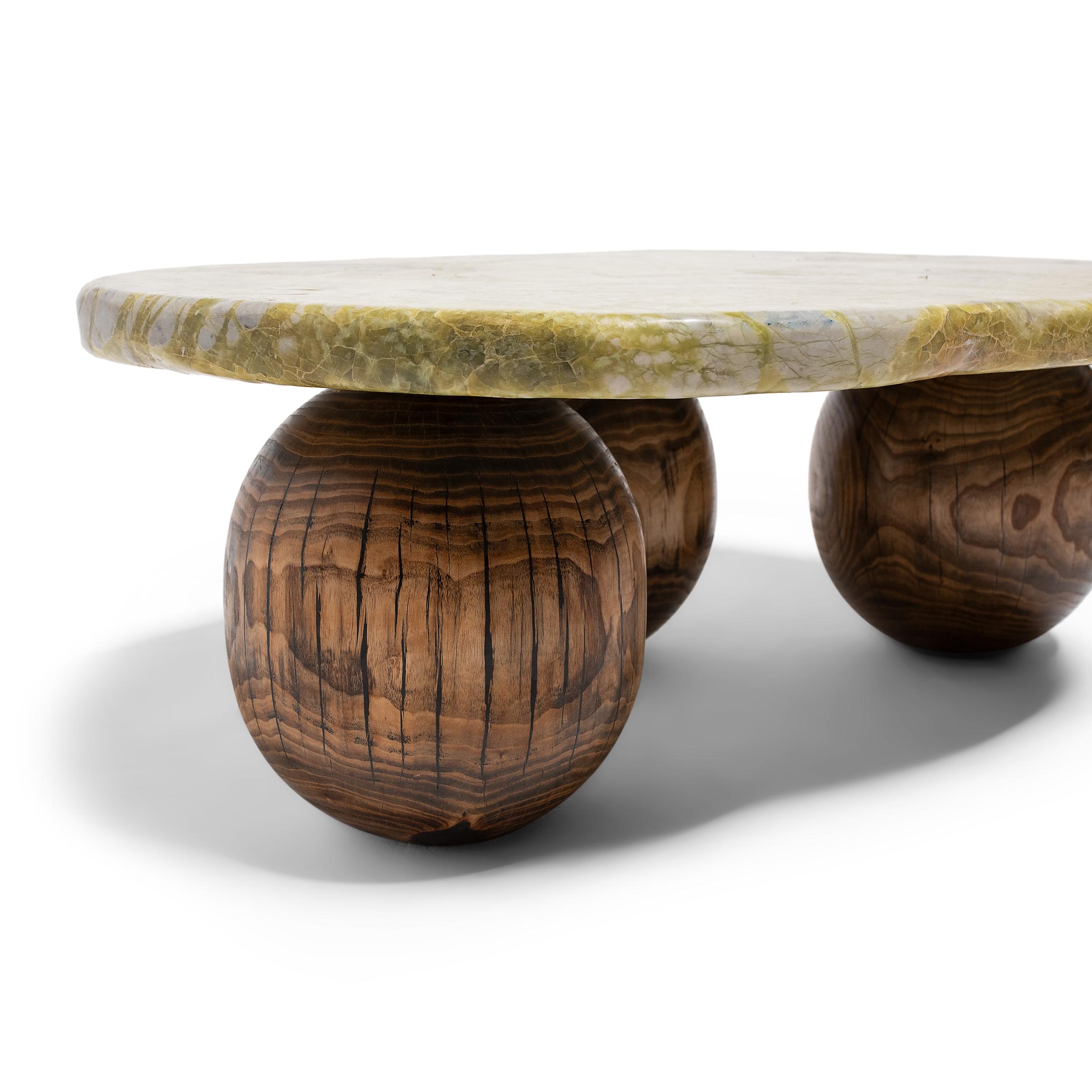 Polished Greenery Meditation Stone Coffee Table