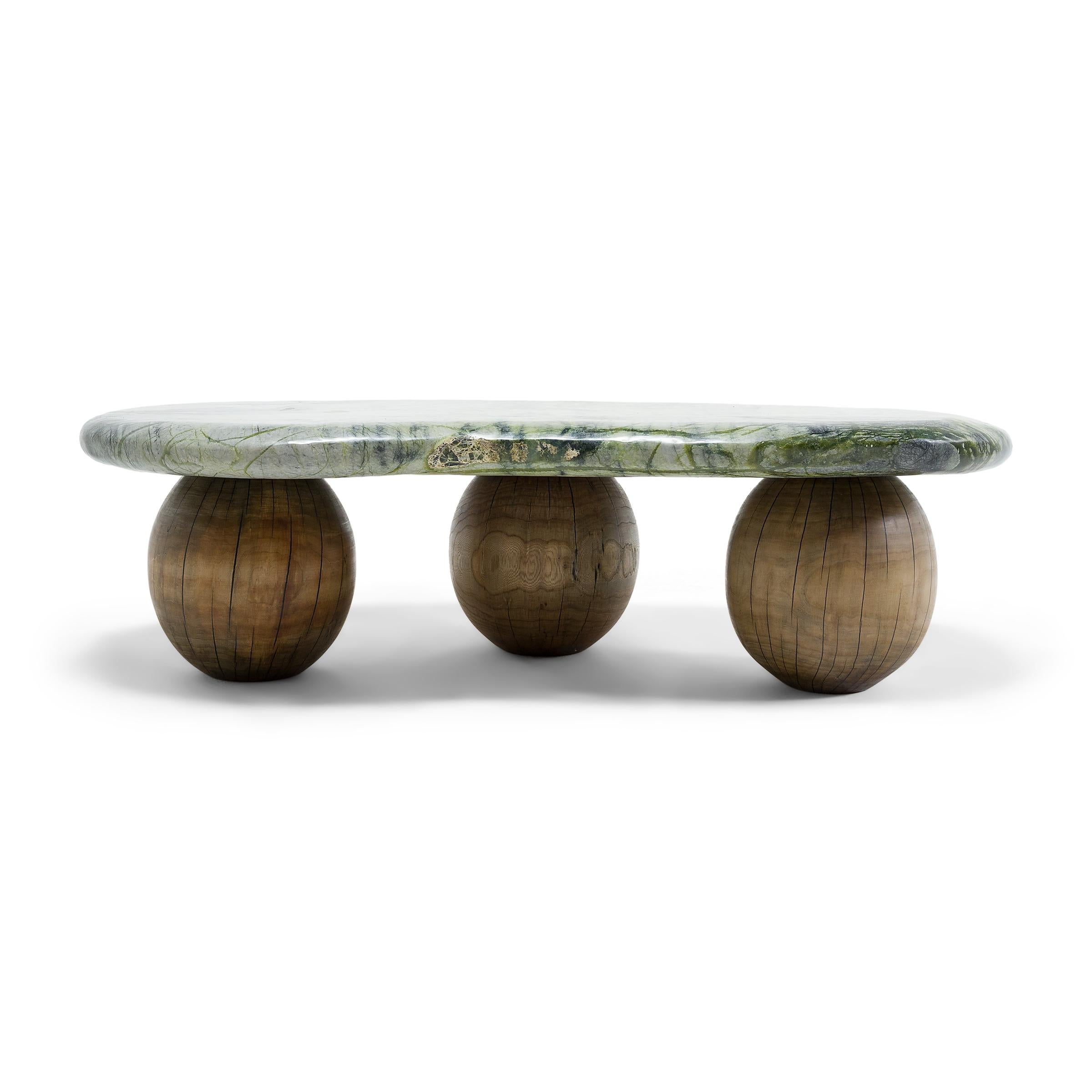Polished Greenery Meditation Stone Coffee Table