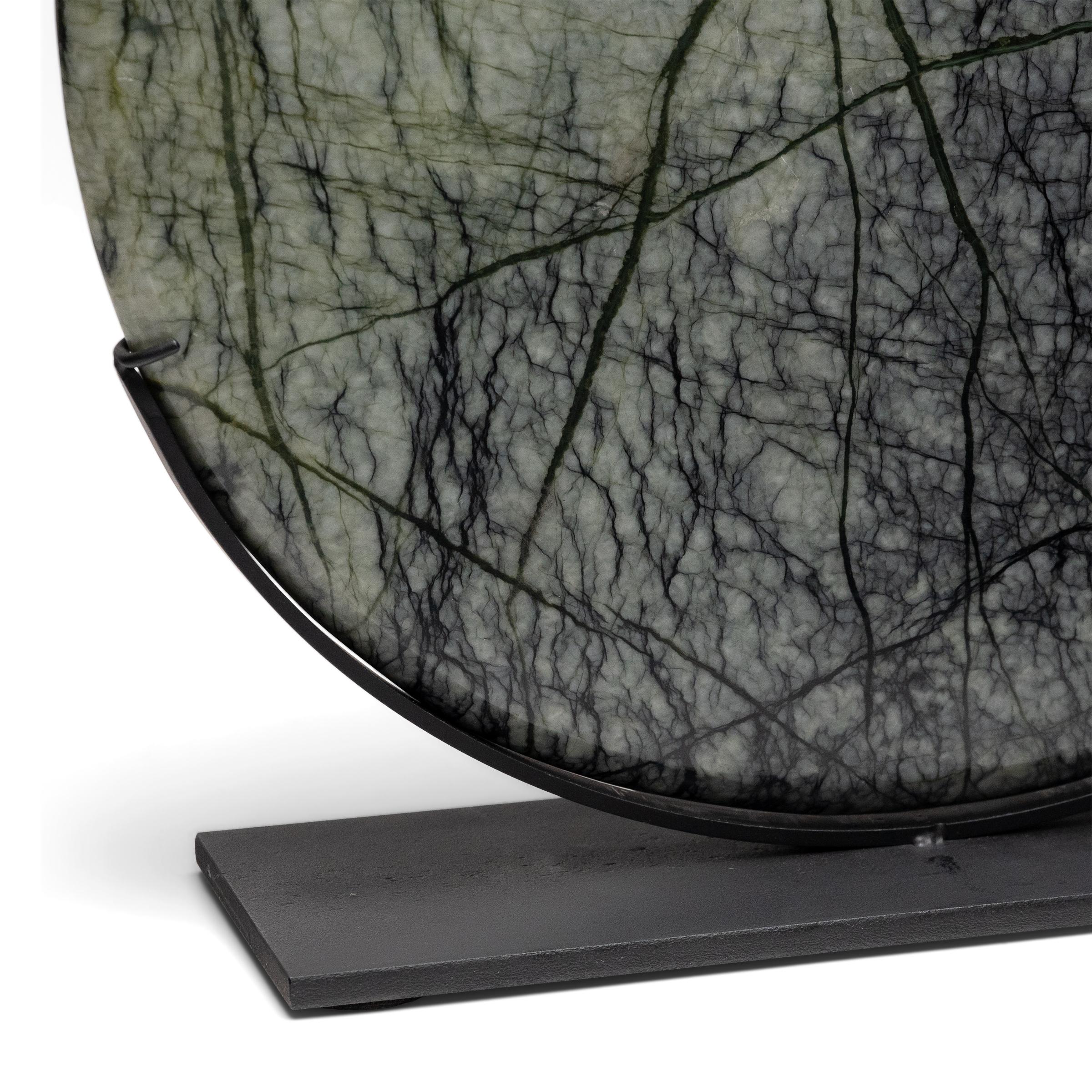 Chinese Greenery Meditation Stone Disc For Sale