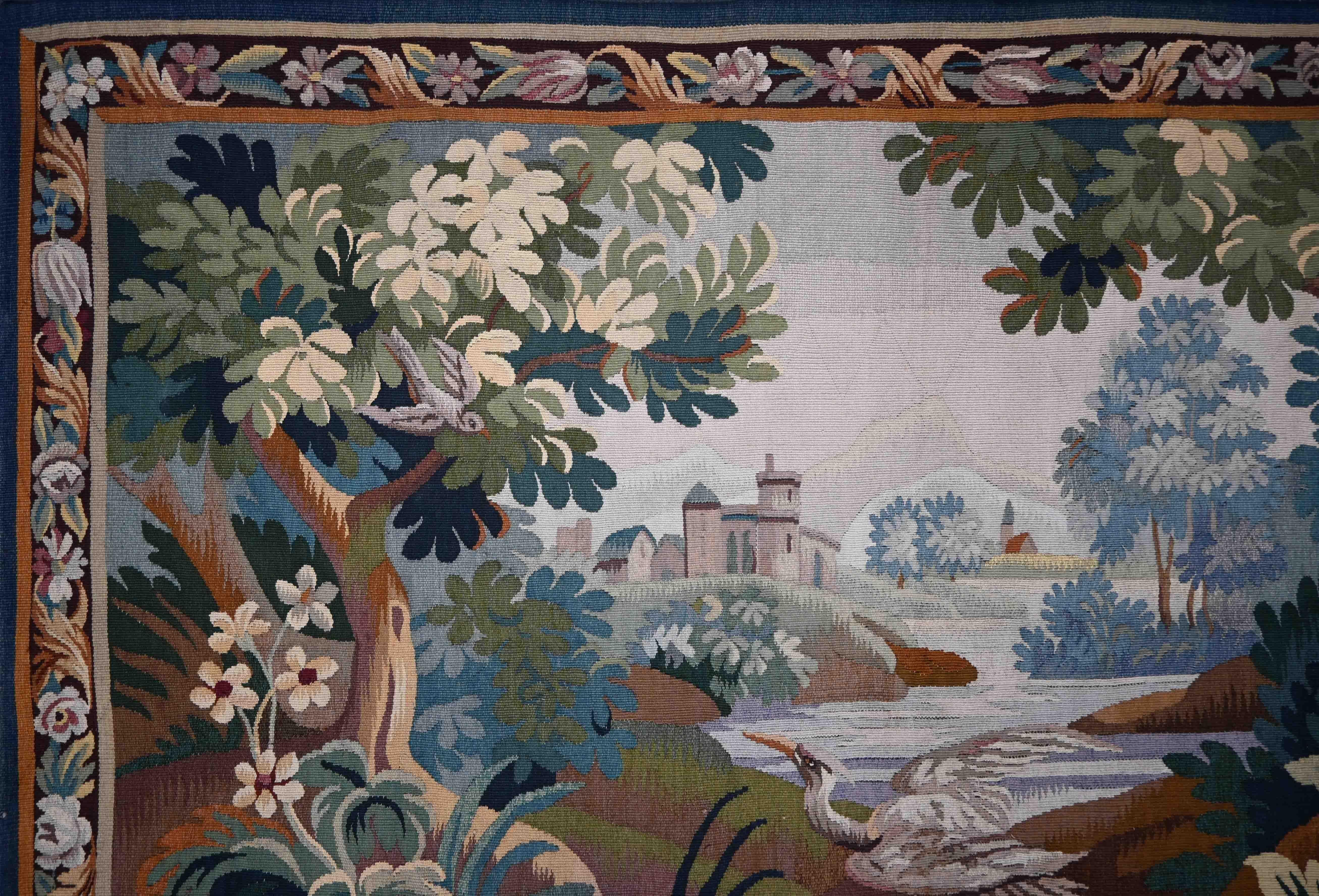 Wandteppich Greenery aus der Aubusson-Fabrik, 210lx170h - Nr. 1478 (Französisch) im Angebot