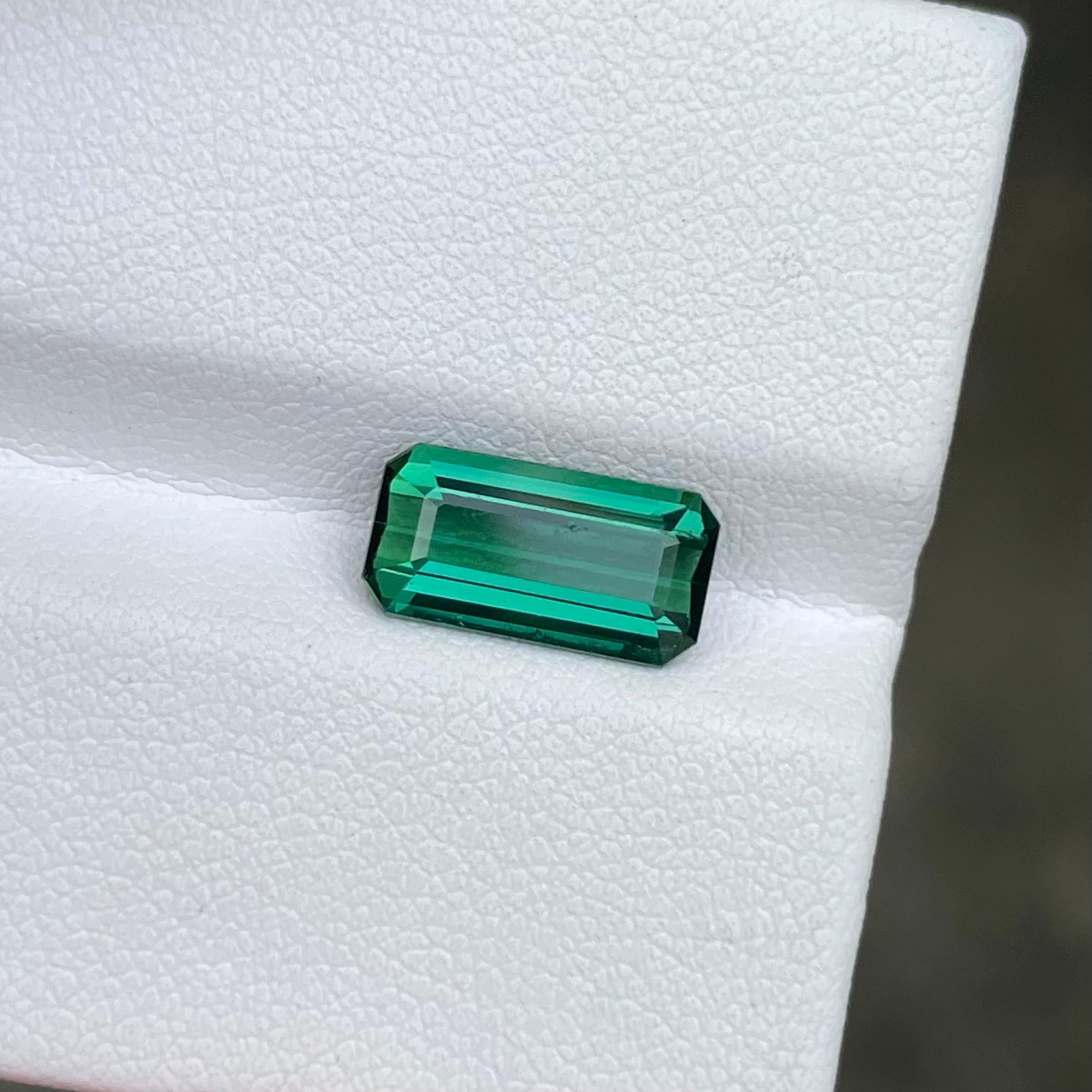 Modern Greenish Blue Tourmaline 2.70 carats Emerald Cut Natural Afghani Loose Gemstone For Sale