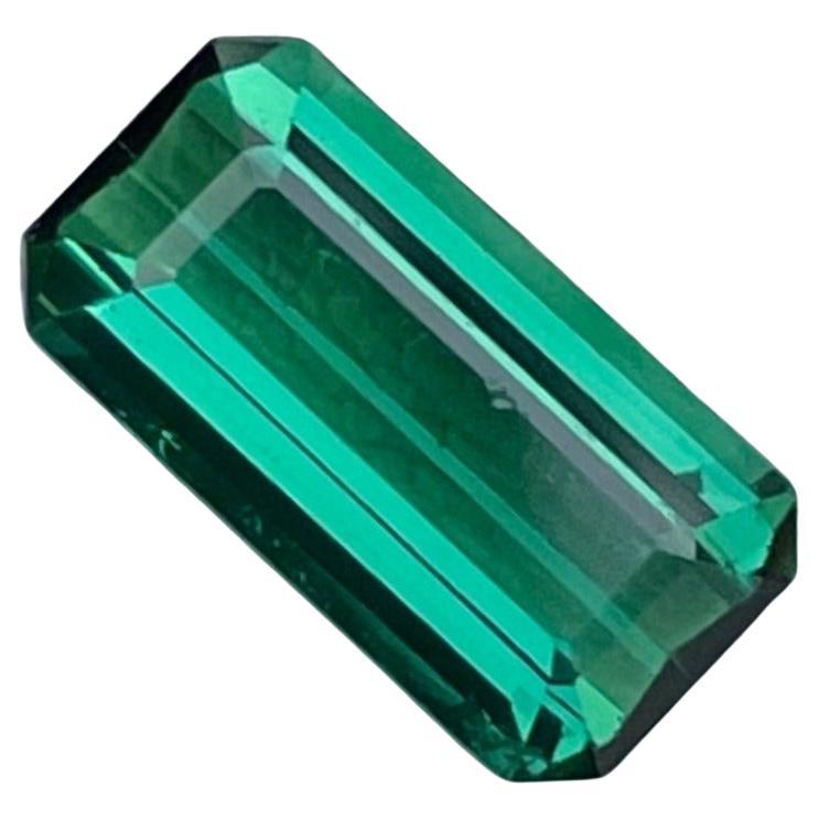 Greenish Blue Tourmaline 2.70 carats Emerald Cut Natural Afghani Loose Gemstone For Sale