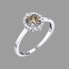 Greenish Fancy Yellow Diamond 0.89ct Ring