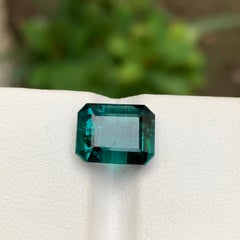 Indicolite Blue Natural Tourmaline Ring Gemstone 4.95 Ct Emerald Cut for Jewelry