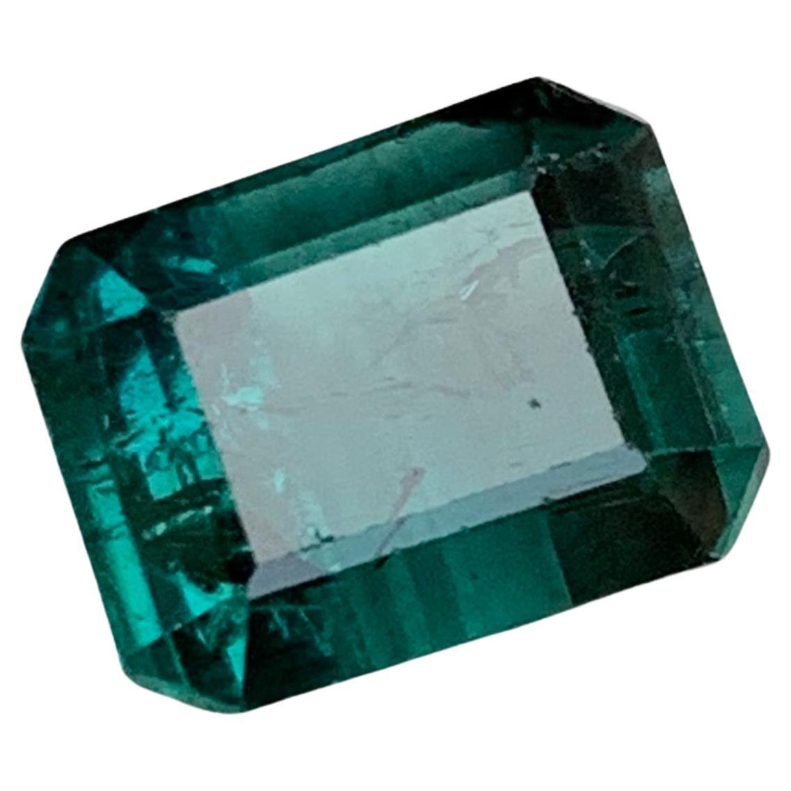Bague en tourmaline naturelle bleu indicolite taille émeraude de 4,95 carats pour bijouterie