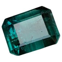 Bague en tourmaline naturelle bleu indicolite taille émeraude de 4,95 carats pour bijouterie