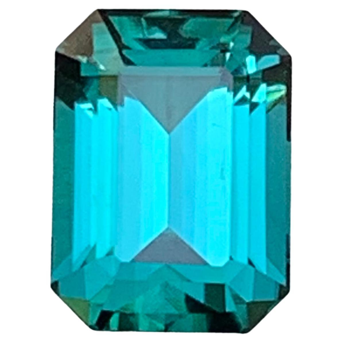 Greenish Lagoon Natural Tourmaline Emerald Cut 2.31Carat Loose Gemstone for Ring