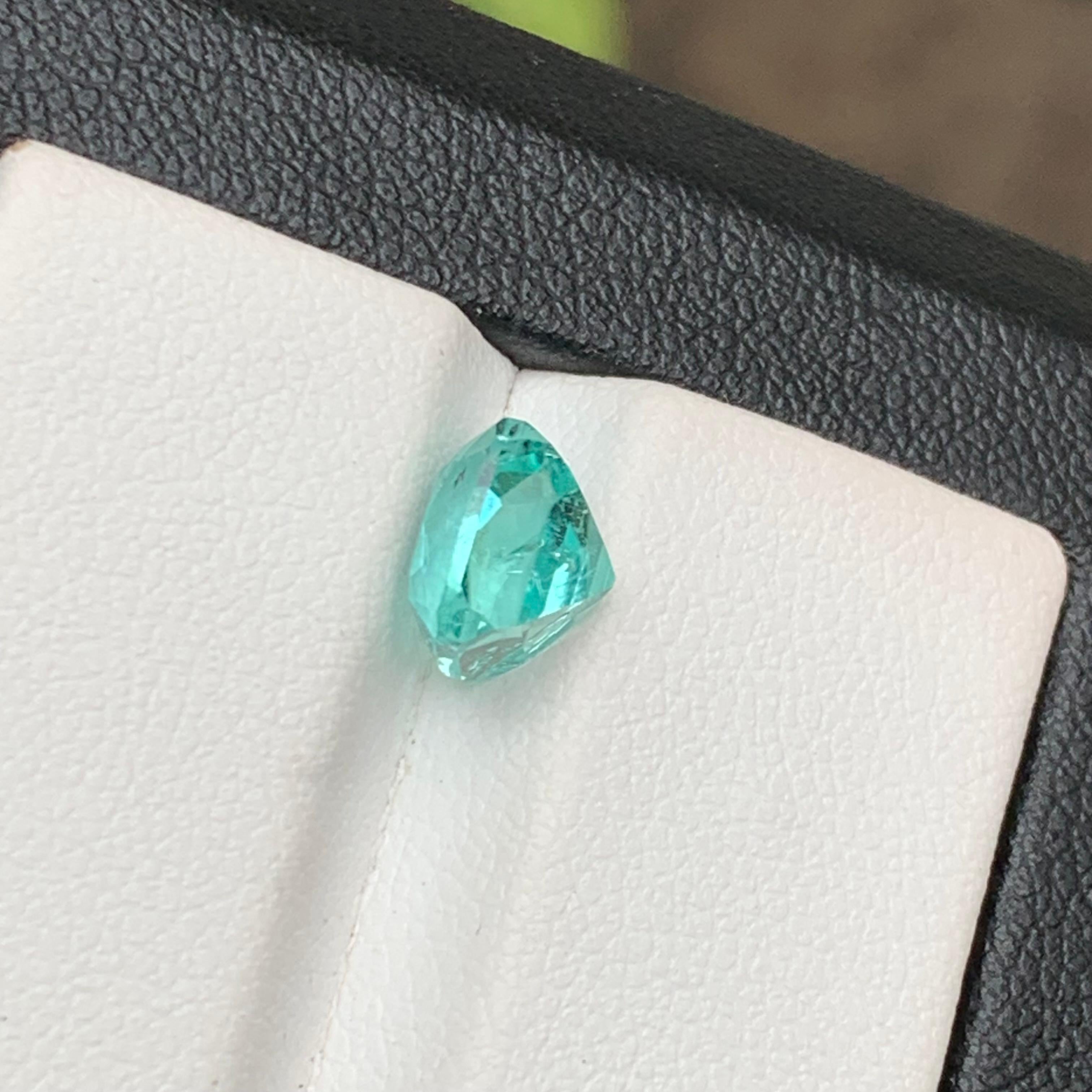 Greenish Seafoam Blue Natural Tourmaline Ring Gemstone 2.25 Ct Cushion Cut-Jewel 5