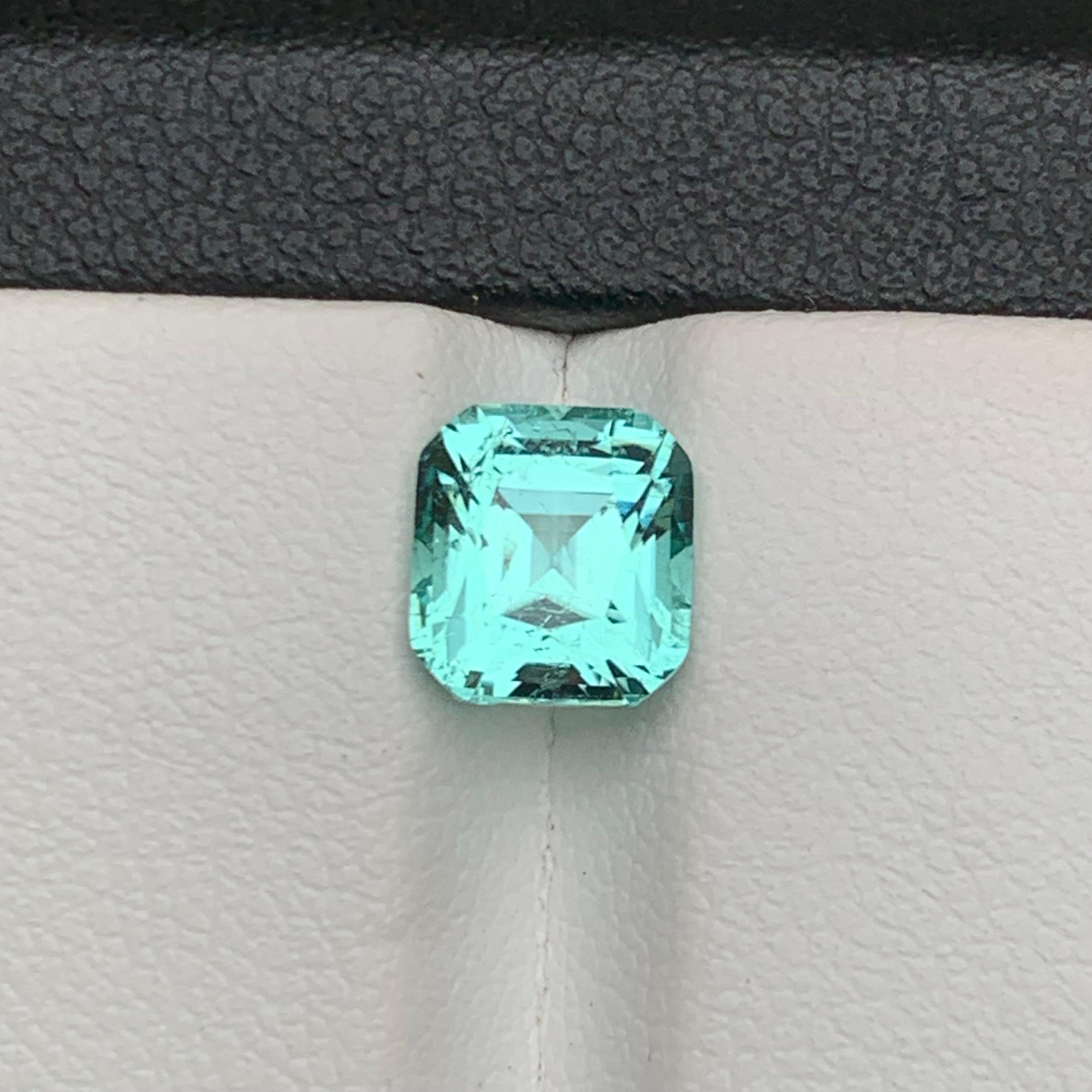 Greenish Seafoam Blue Natural Tourmaline Ring Gemstone 2.25 Ct Cushion Cut-Jewel 7