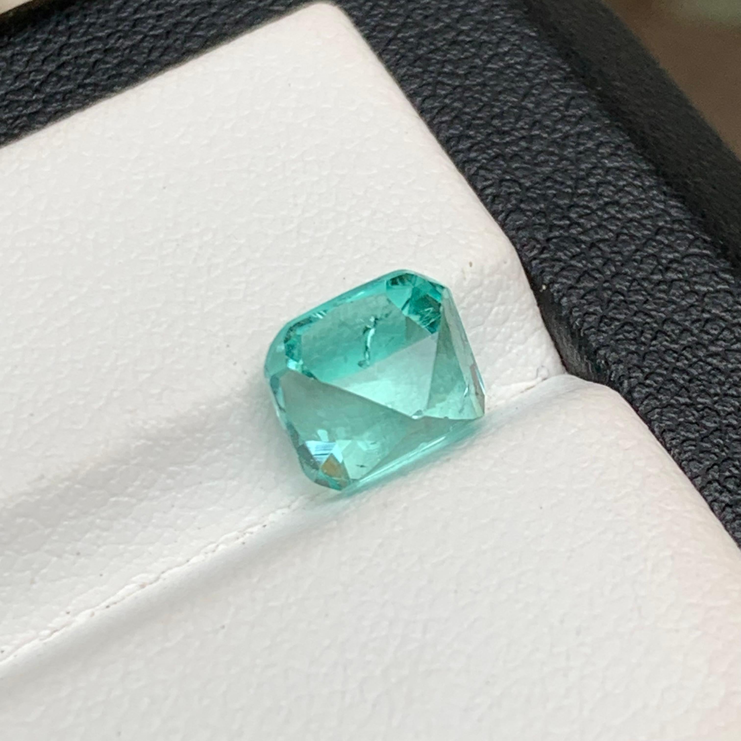 Greenish Seafoam Blue Natural Tourmaline Ring Gemstone 2.25 Ct Cushion Cut-Jewel 4