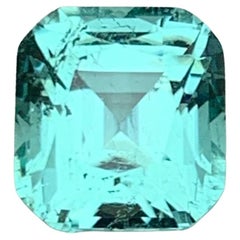 Anello di tormalina naturale blu verdastro 2,25 carati taglio cuscino Jewell