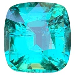 Greenish Seafoam Natural Tourmaline Gemstone 9.25 Ct Cushion Cut-Pendant Jewelry
