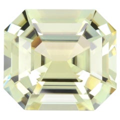 Greenish Yellow Tourmaline 17.54 Carat Loose Gemstone, Emerald Cut, Unmounted