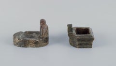 Greenlandica, posacenere e contenitore in pietra ollare. Anni '70/'80.