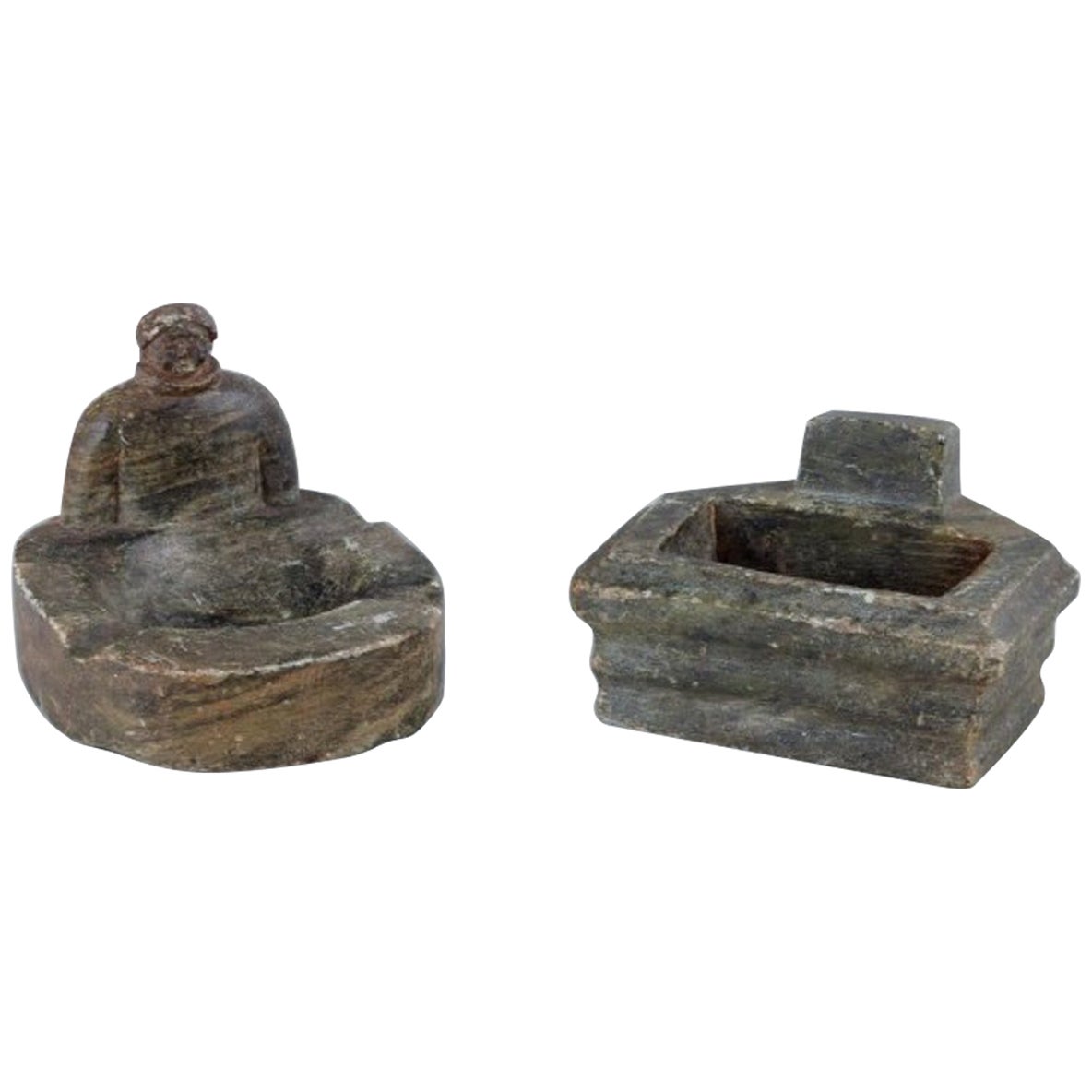 Greenlandica, ashtray and container in soapstone. 1970s/80s. For Sale