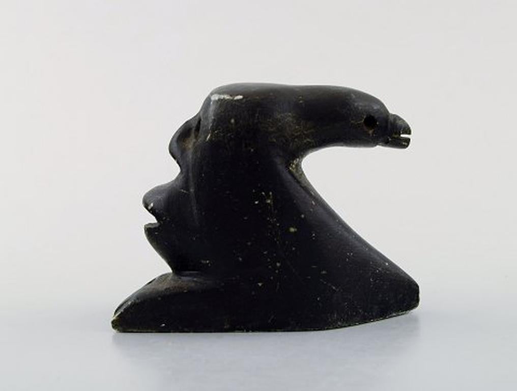 Greenlandica, Figure Carved in Soap Stone, 1950s-1960s  In Good Condition In Copenhagen, DK