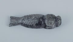 Greenlandica, Figure of a Seal Carved in Soapstone, circa 1960s-1970s