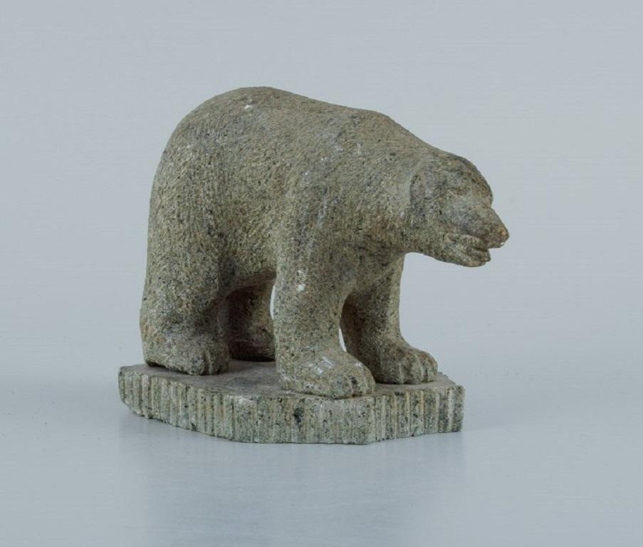 Greenlandica, figurine of a polar bear carved in soapstone.
Approx. 1960-1970s.
In good condition, signs of use.
Dimensions: W 13.0 x H 9.0 cm.
