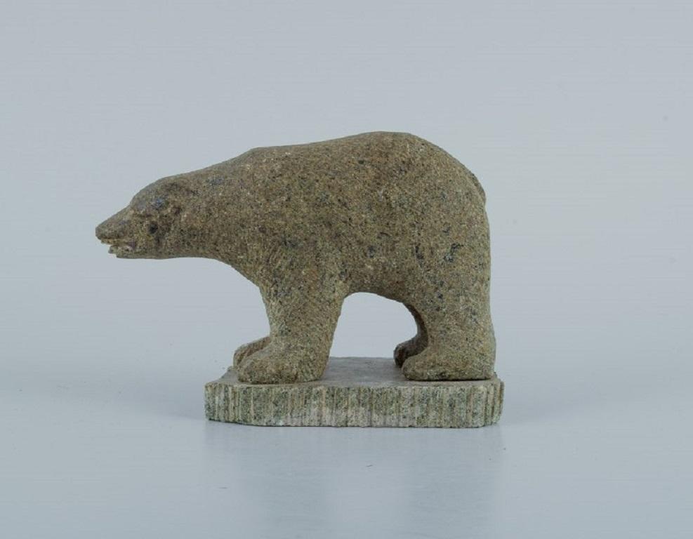 inuit soapstone polar bear carvings
