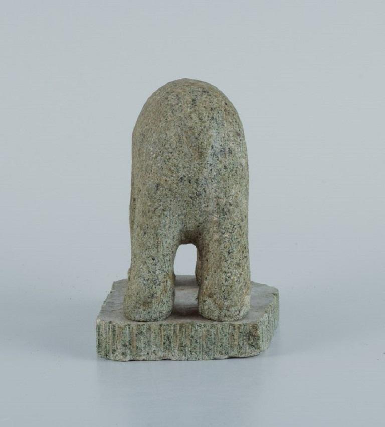 Folk Art Greenlandica, Figurine of a Polar Bear Carved in Soapstone, Approx. 1960-1970s For Sale