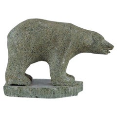Retro Greenlandica, Figurine of a Polar Bear Carved in Soapstone, Approx. 1960-1970s