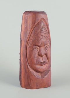 Greenlandica, wood sculpture of a male figure. Greenlandic craftsmanship.