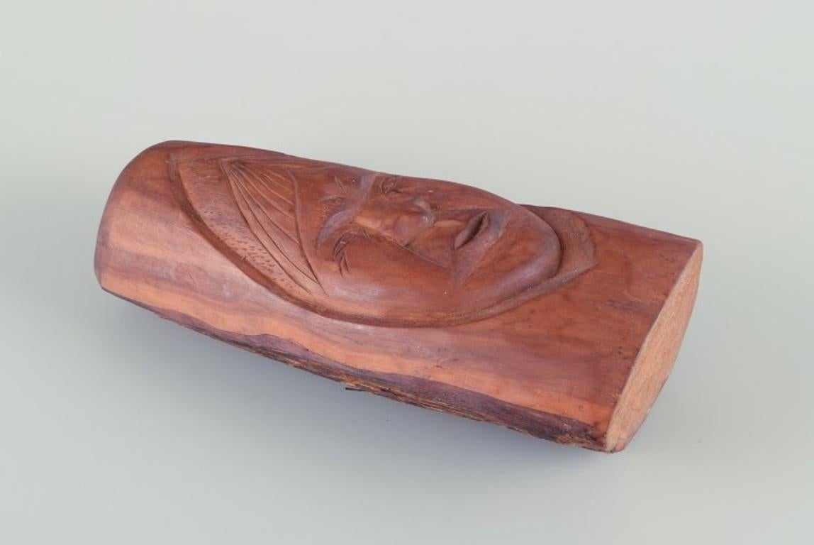 Mid-20th Century Greenlandica, wood sculpture of a male figure. Greenlandic craftsmanship. For Sale