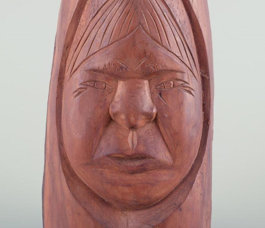 Wood Greenlandica, wood sculpture of a male figure. Greenlandic craftsmanship. For Sale
