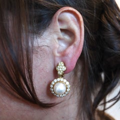 GREENLEAF & CROSBY Umwandelbare Perlen-Ohrringe aus 18 Karat Gold mit 5,24 Karat Diamanten