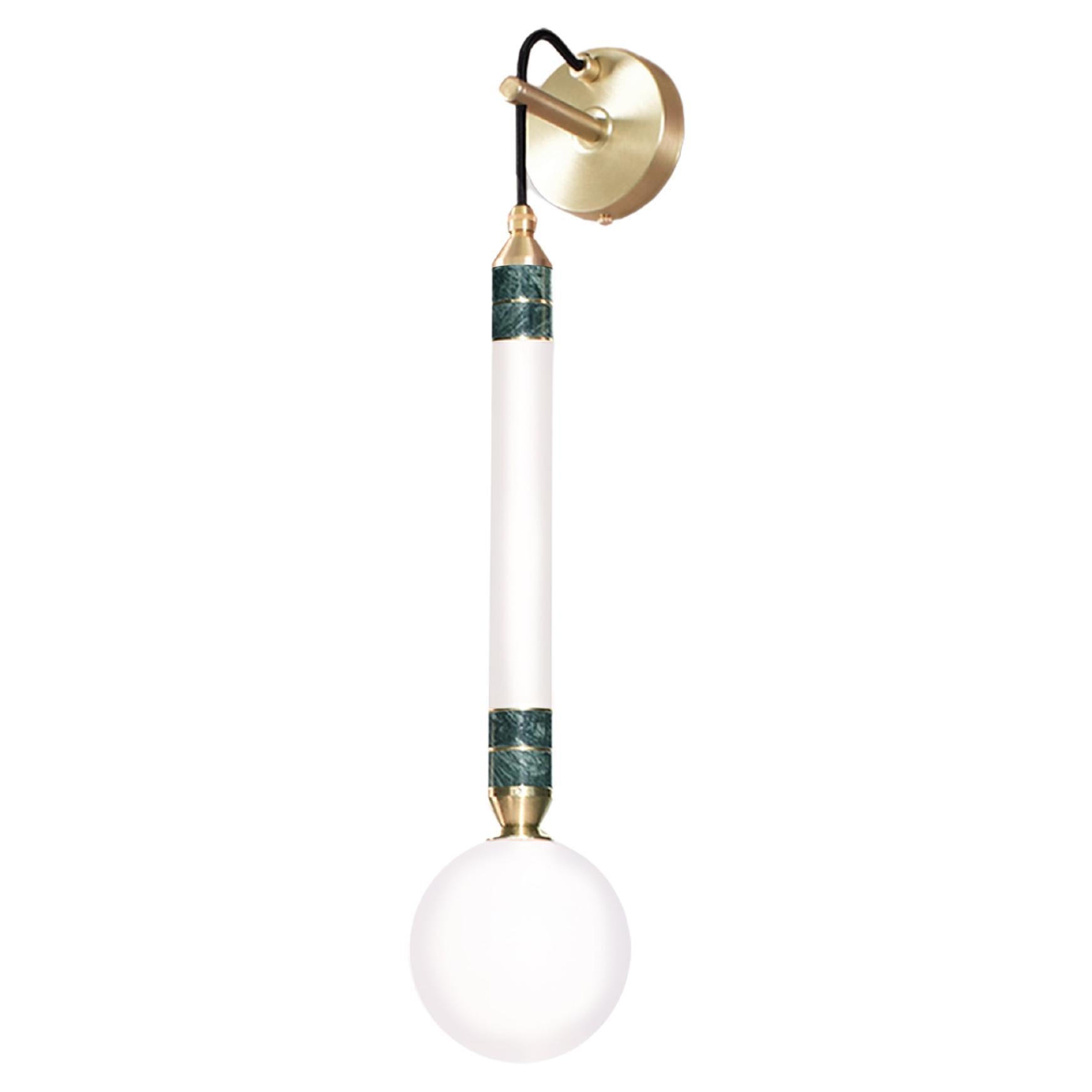 'Greenstone Wall Lamp - Small' by Marc Wood. Marble, Opal Glass and Brass