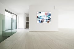 Dragonflies - Framed Blue Abstract Painting