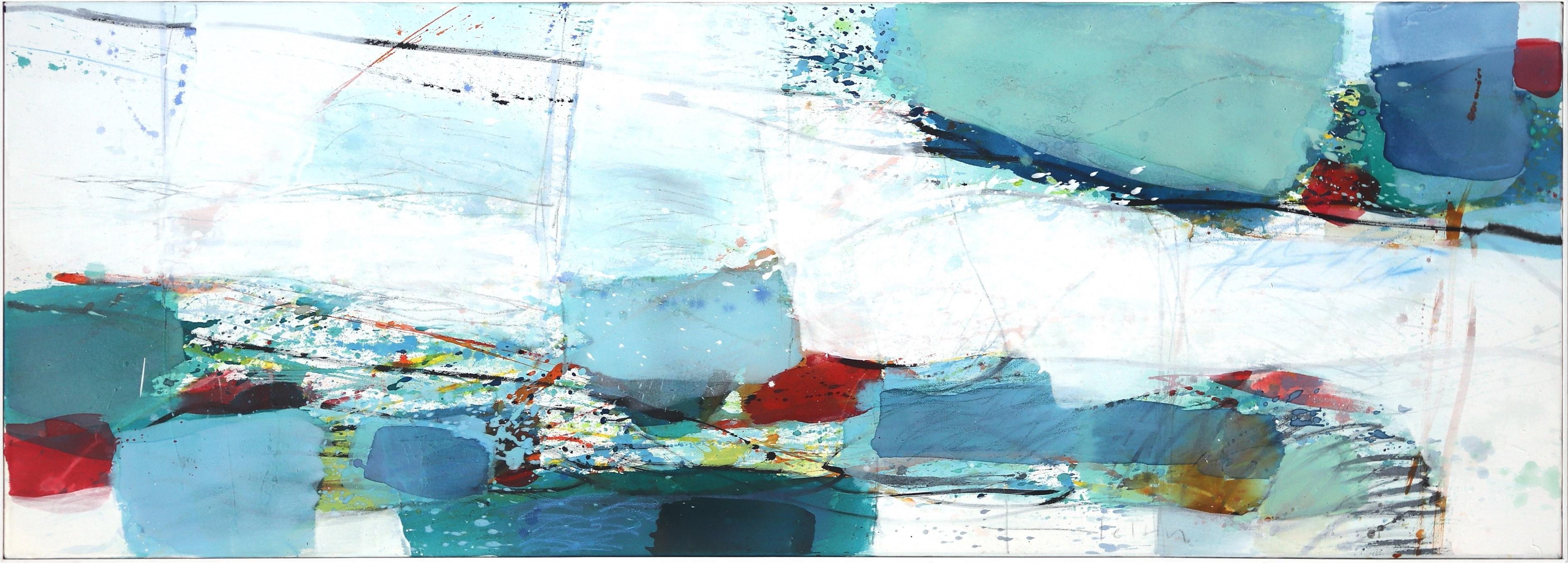 Sea Bank - Abstract Mixed Media Painting (framed)