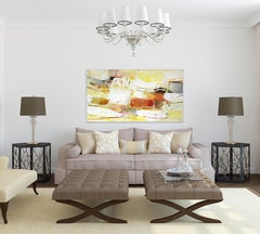 Sunlit Landscape V - Gerahmtes Abstraktes Gelbes Original Zeitgenössisches Gemälde