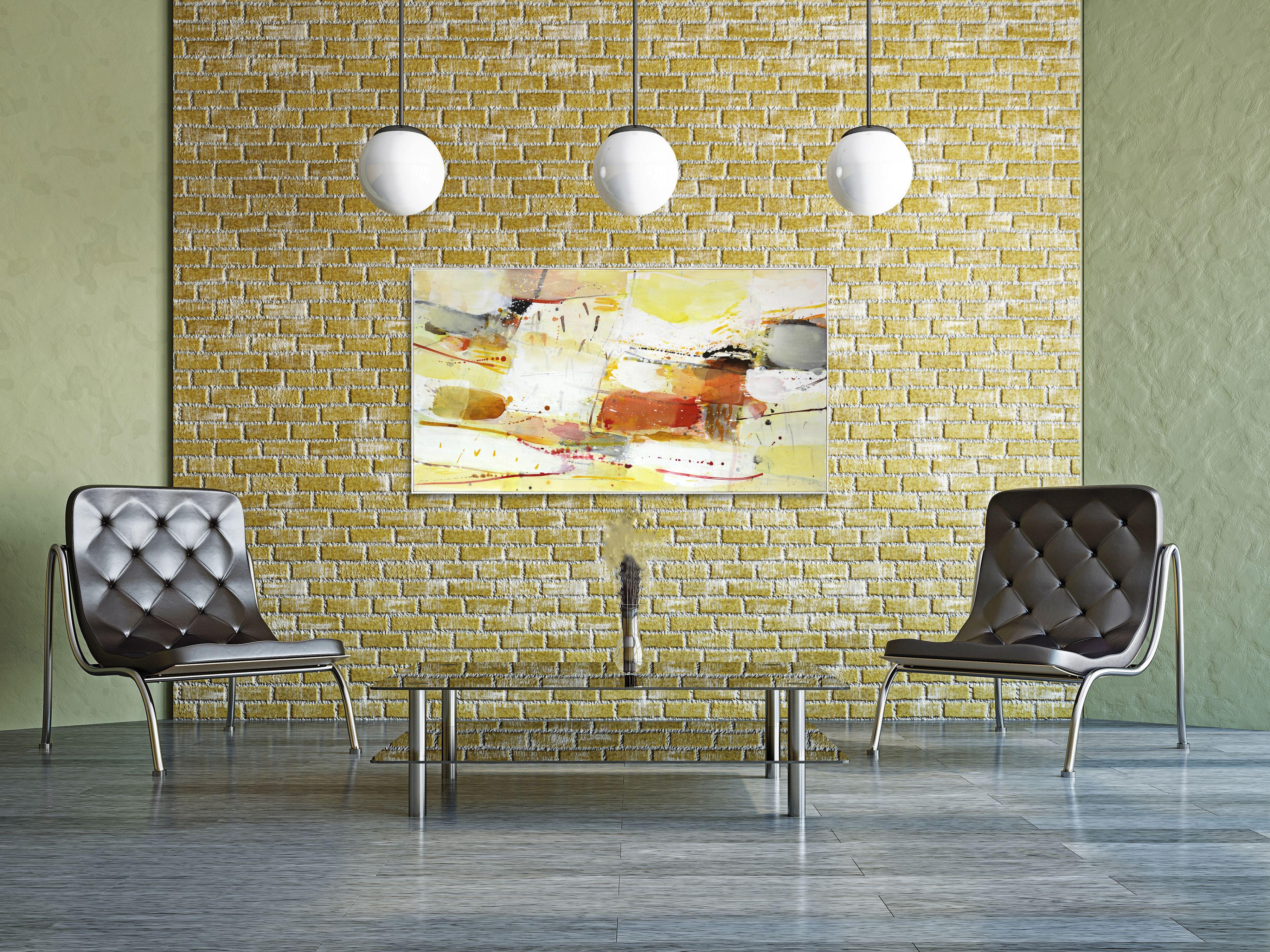 Paisaje iluminado por el sol V - Enmarcado Pintura Abstracta Amarilla Original Contemporánea en venta 3